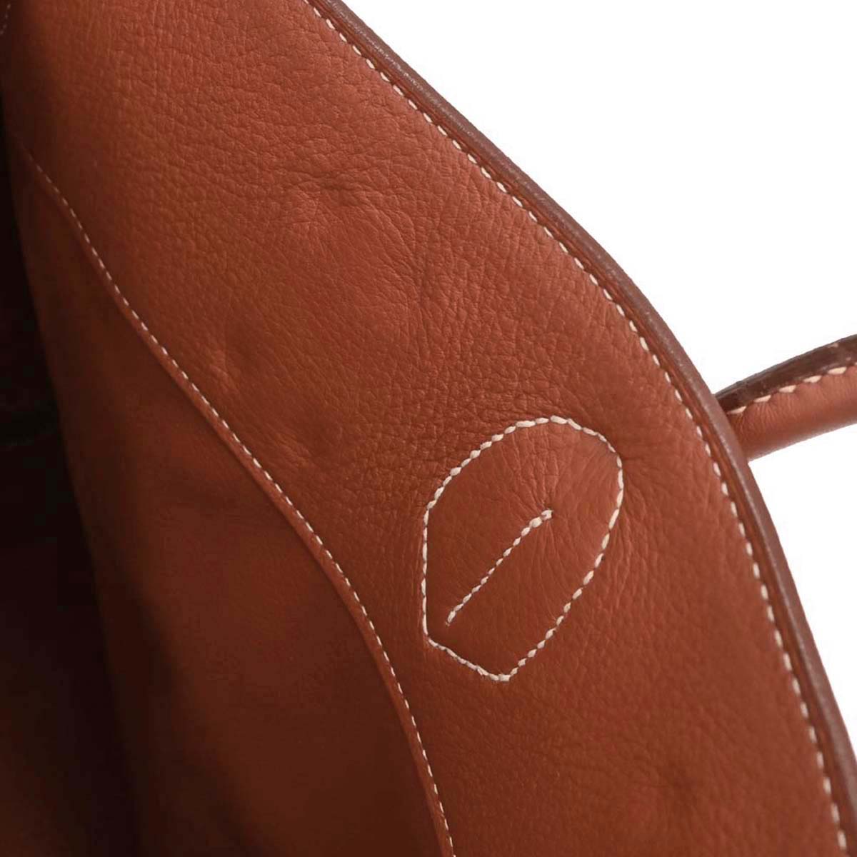 Hermes Brique Togo Haut a Courroies 50 Handbag