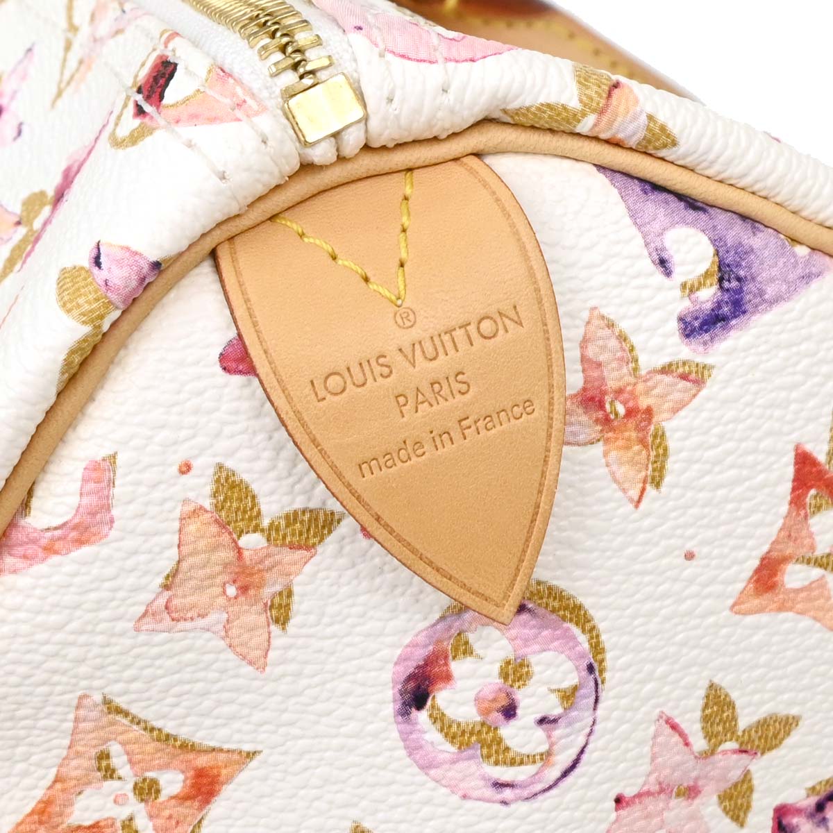 Louis Vuitton White Monogram Watercolor Speedy 35 Handbag M95752