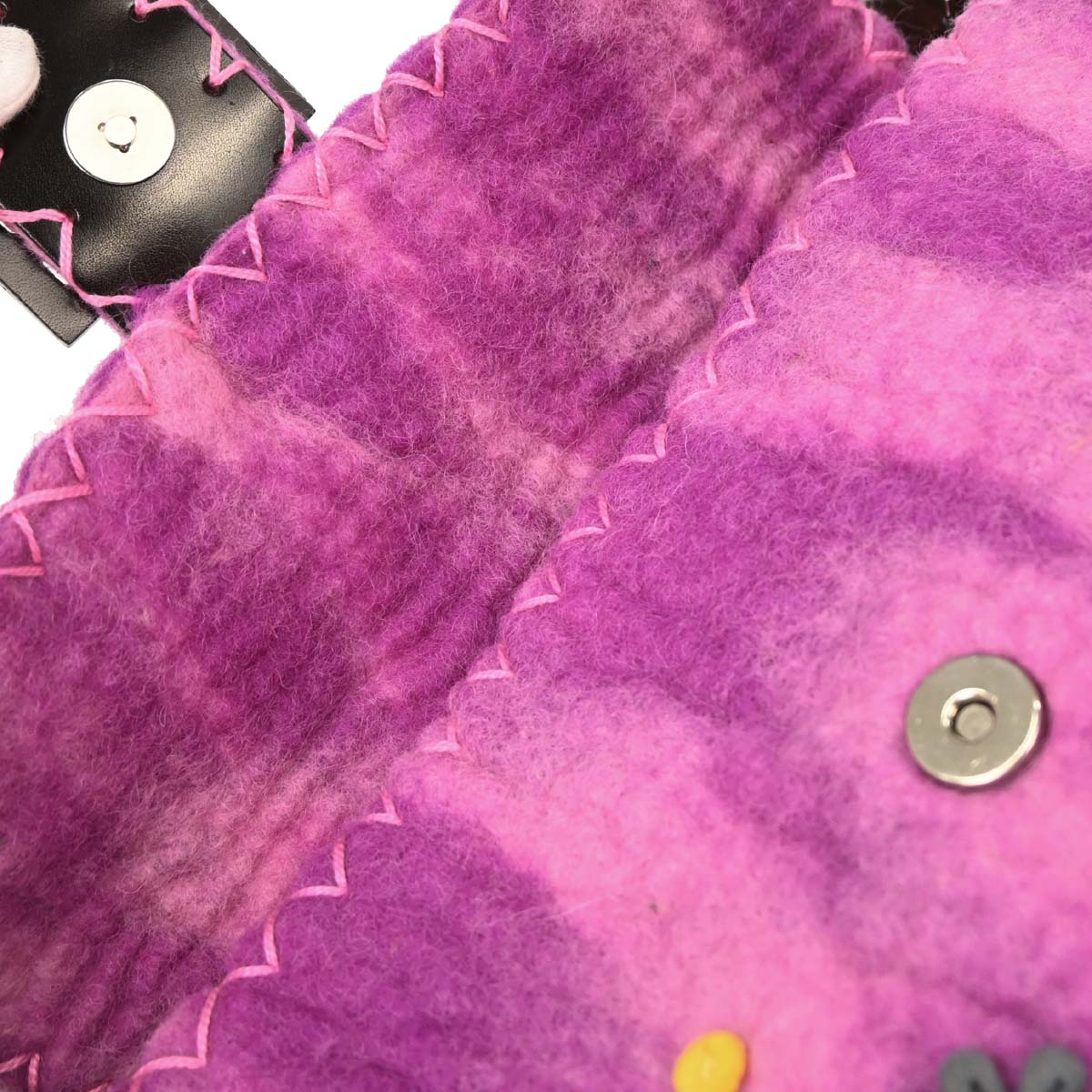 Fendi Purple Wool Floral Baguette Handbag