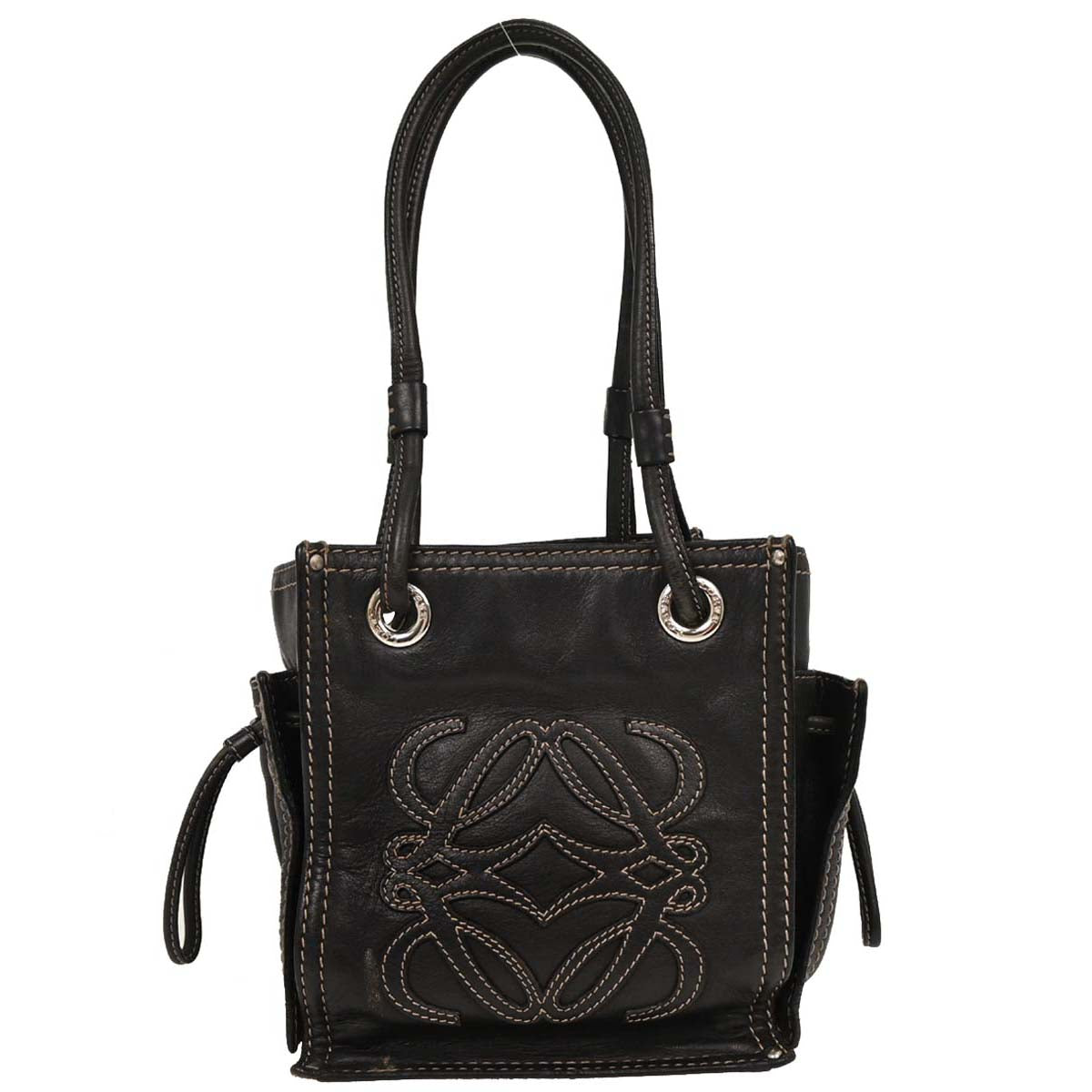 Loewe * Black Leather Tote Handbag