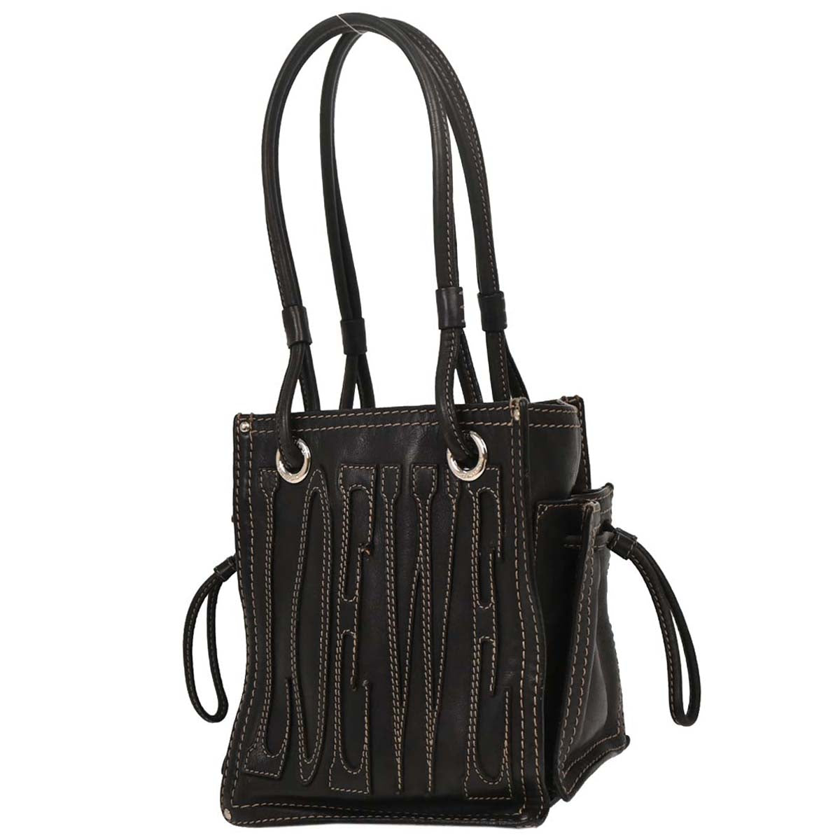 Loewe * Black Leather Tote Handbag