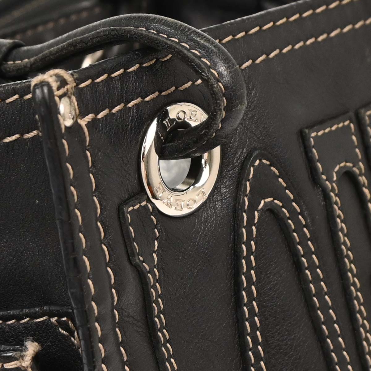 Loewe * Black Leather Tote Handbag