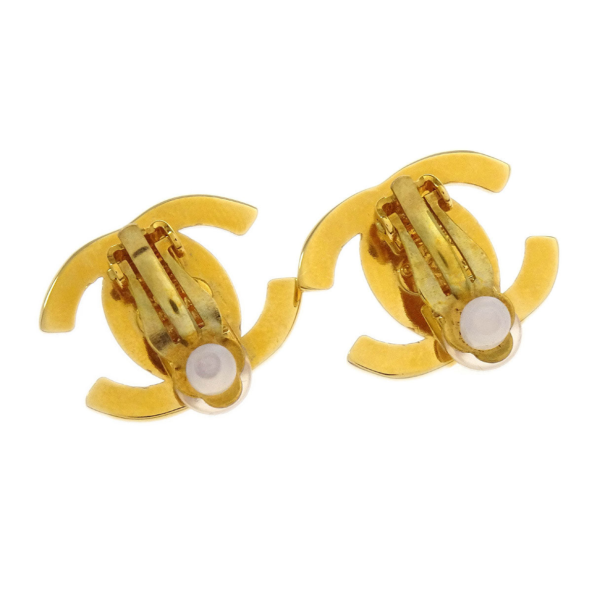 Chanel CC Turnlock Earrings Clip-On Gold Small 95A