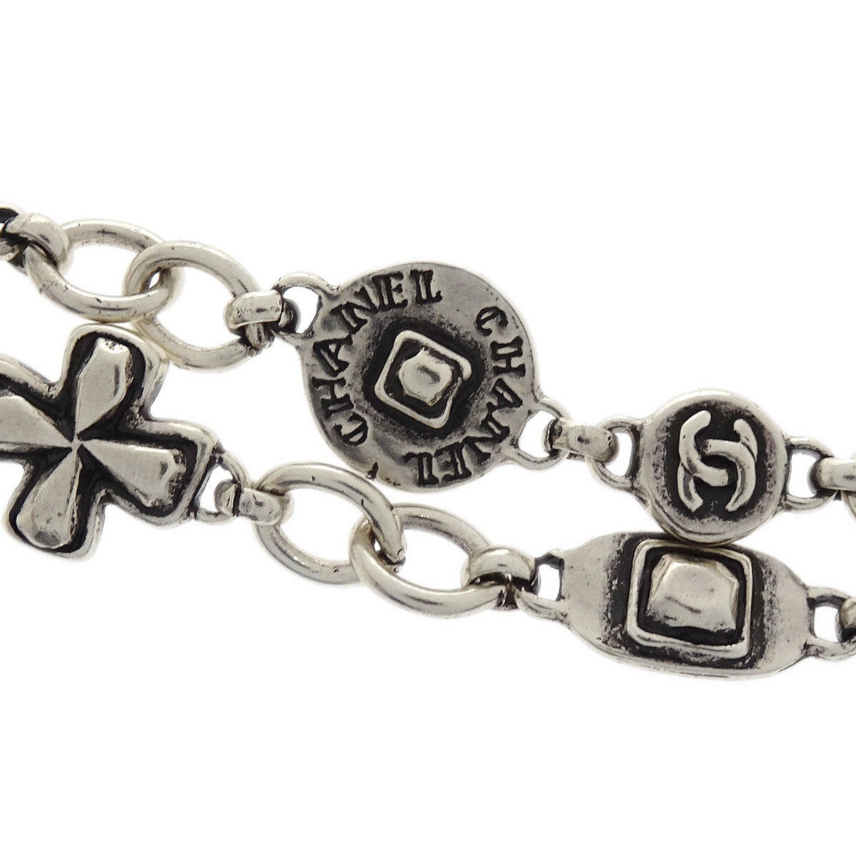 Chanel CC Chain Necklace Pendant Silver 99A