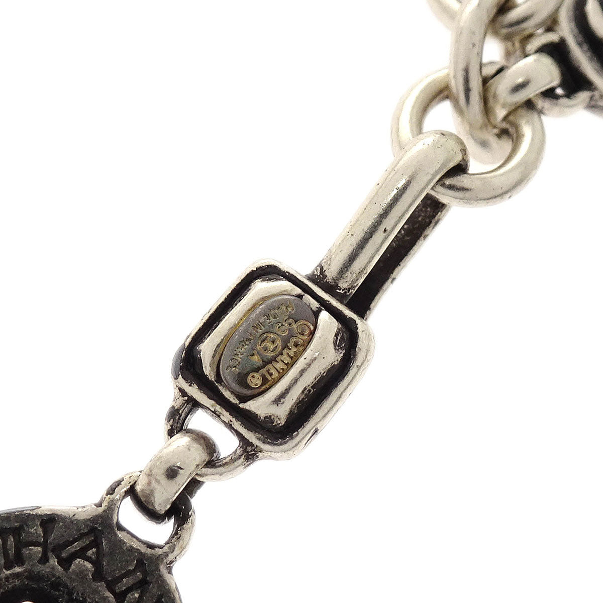 Chanel CC Chain Necklace Pendant Silver 99A