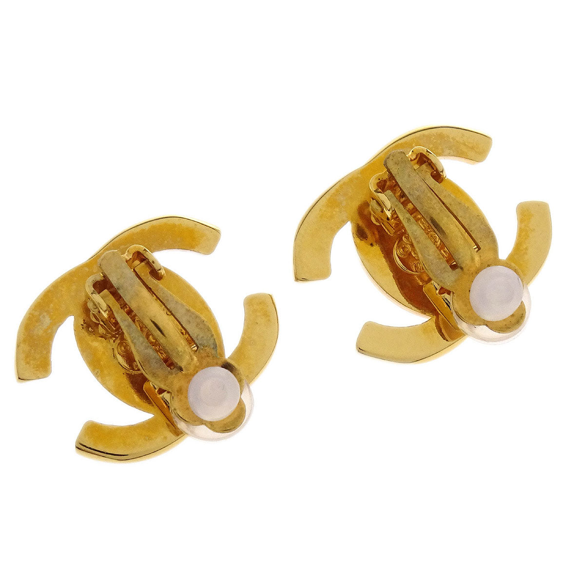 Chanel CC Turnlock Earrings Clip-On Gold Small 95A