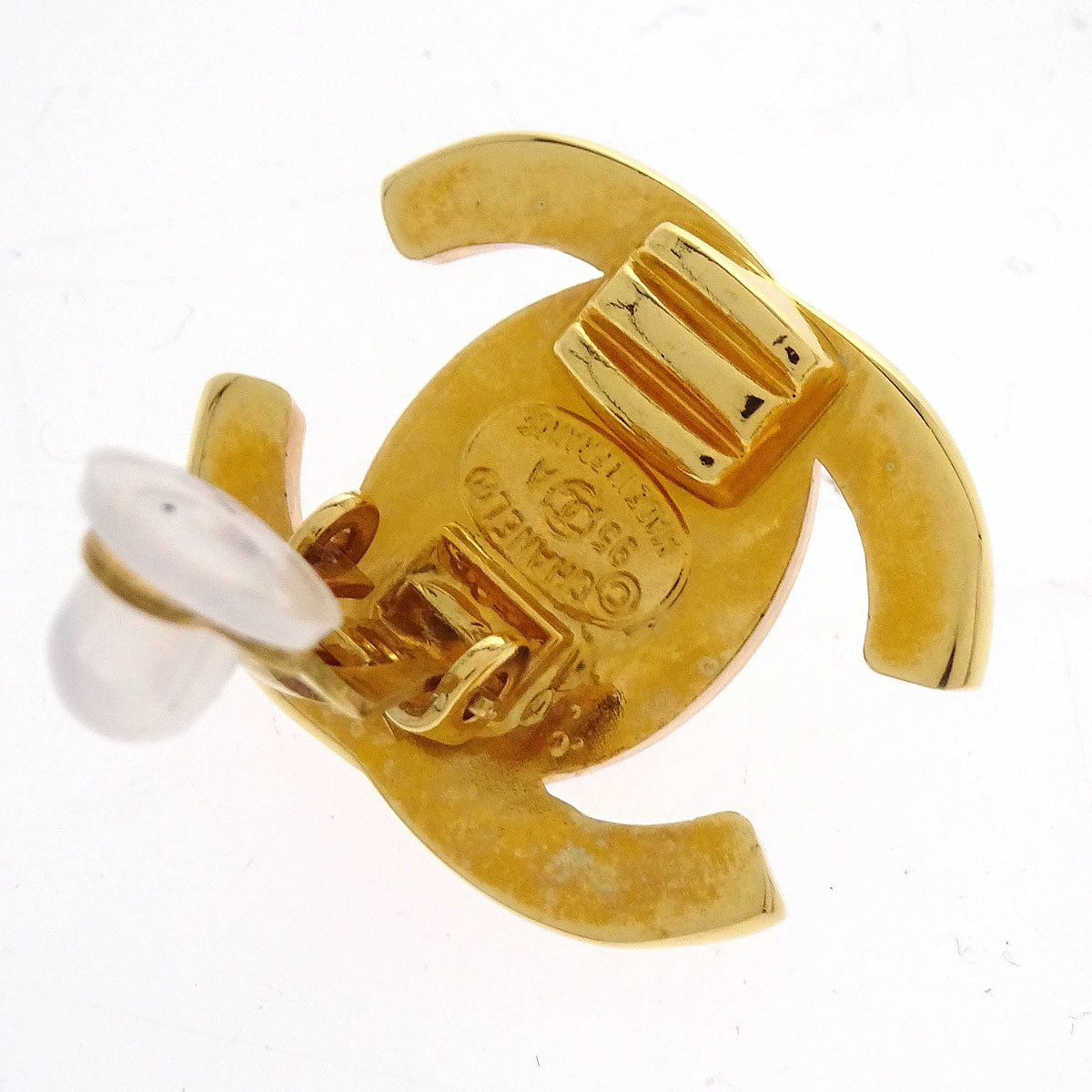 Chanel CC Turnlock Earrings Clip-On Gold Small 95A