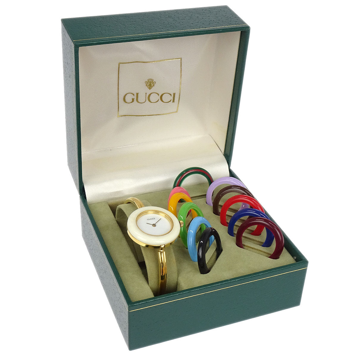 Gucci 11/12 Change Bezel Chameleon Quartz Watch SS 117874 Gucci Change Bezel 11/12 12 Colors Quartz Watch ( 15-15.5cm  main image 4