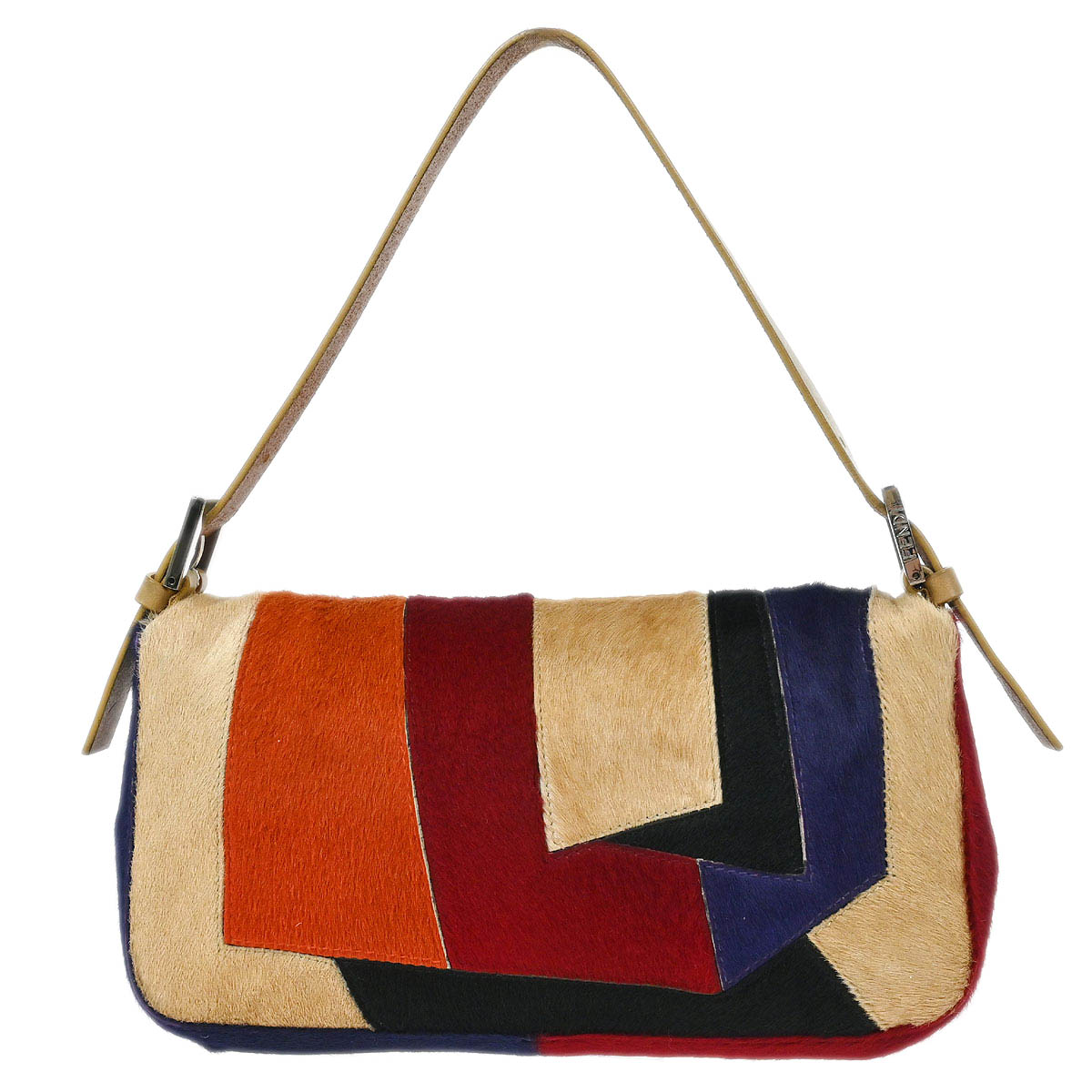 Fendi * Beige Pony Hair Baguette Handbag
