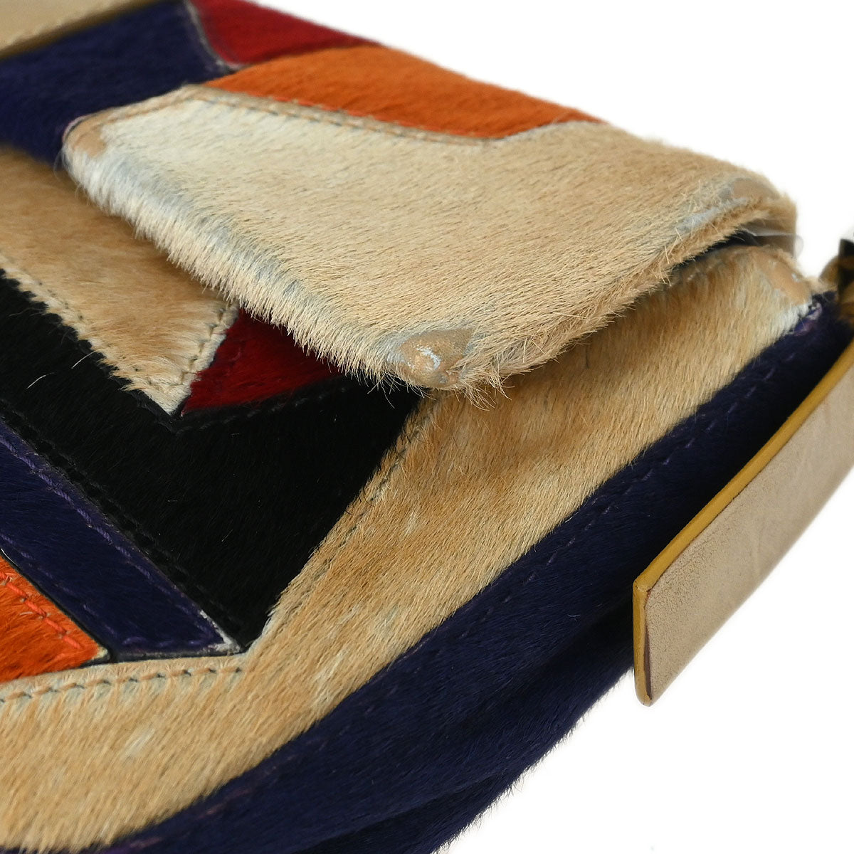 Fendi * Beige Pony Hair Baguette Handbag
