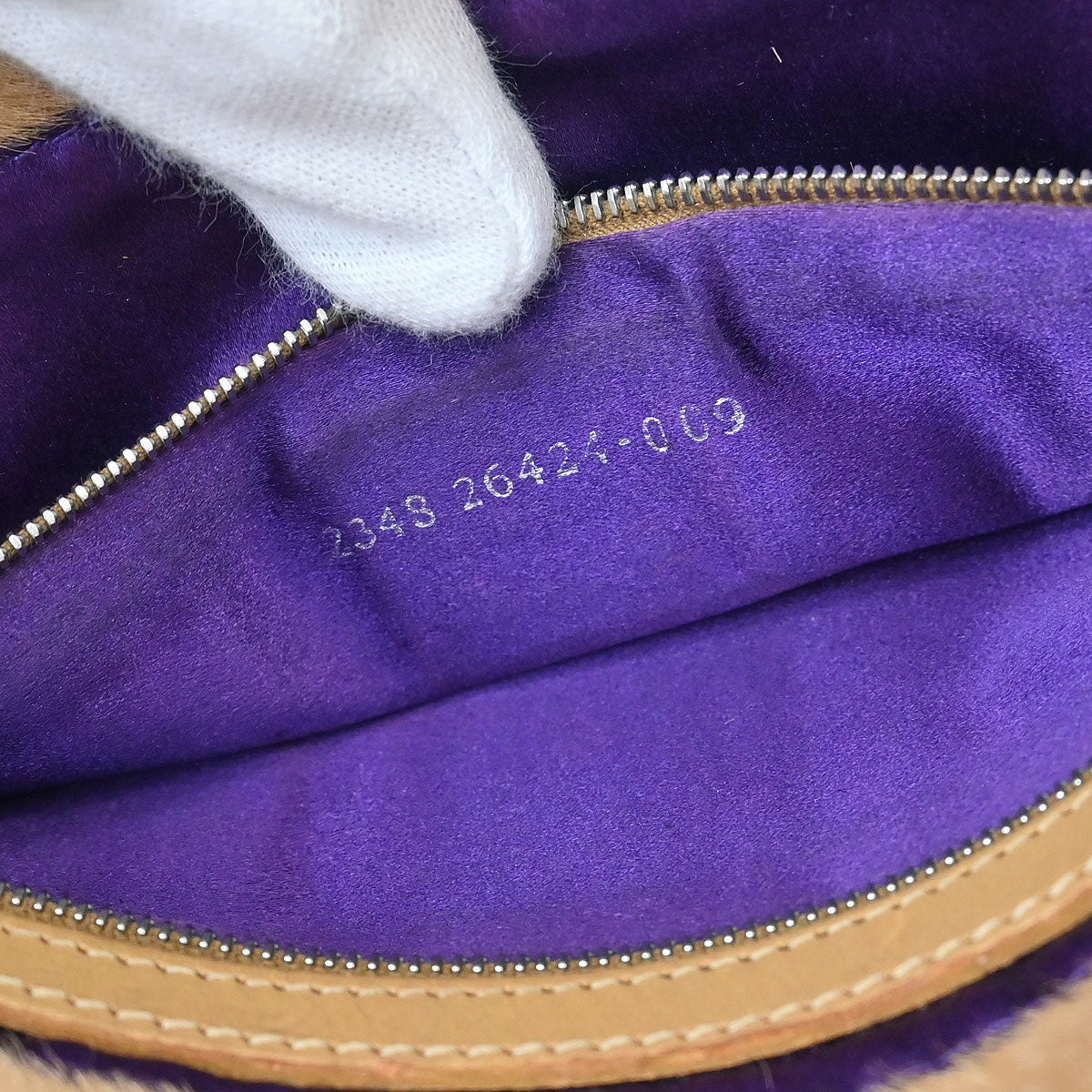 Fendi * Beige Pony Hair Baguette Handbag