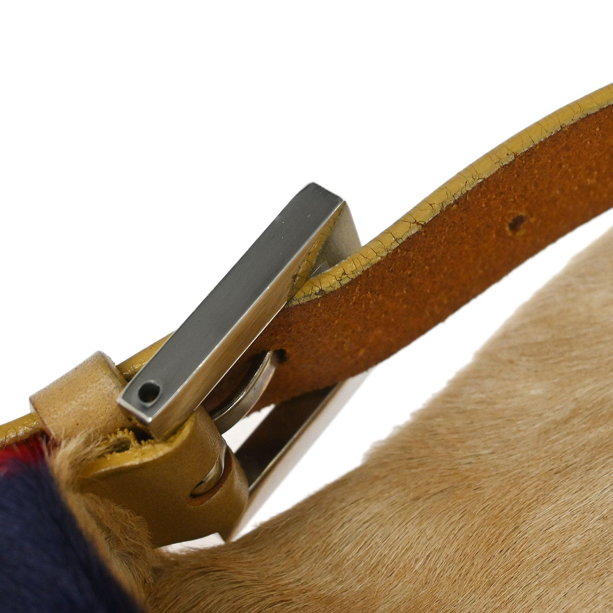 Fendi * Beige Pony Hair Baguette Handbag