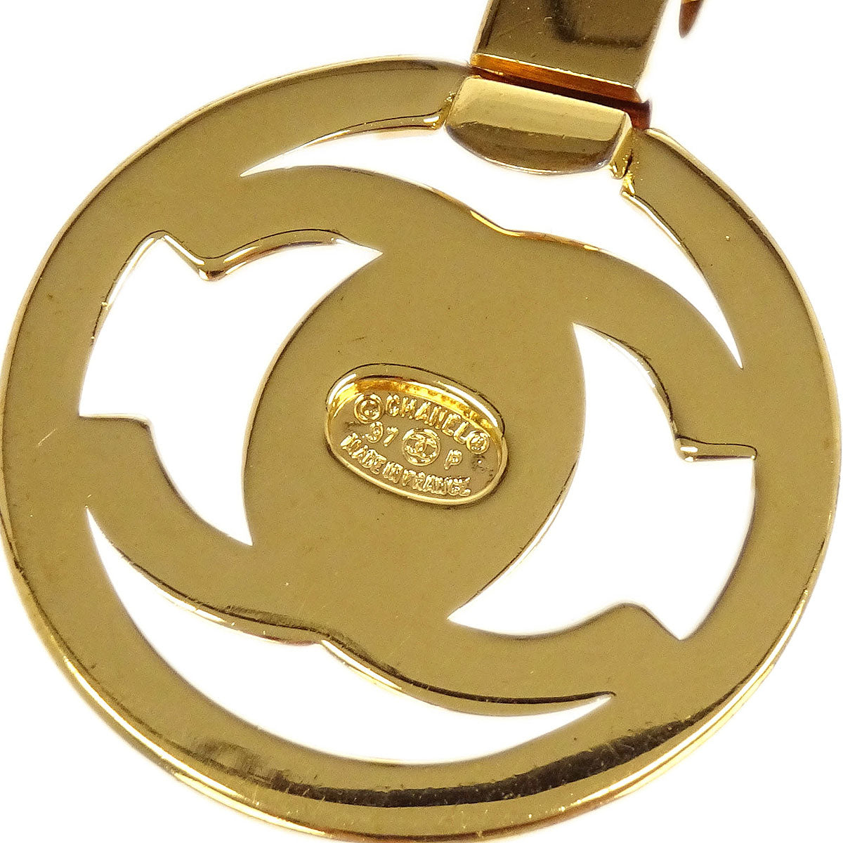 Chanel Turnlock Medallion Chain Pendant Necklace Gold 97P