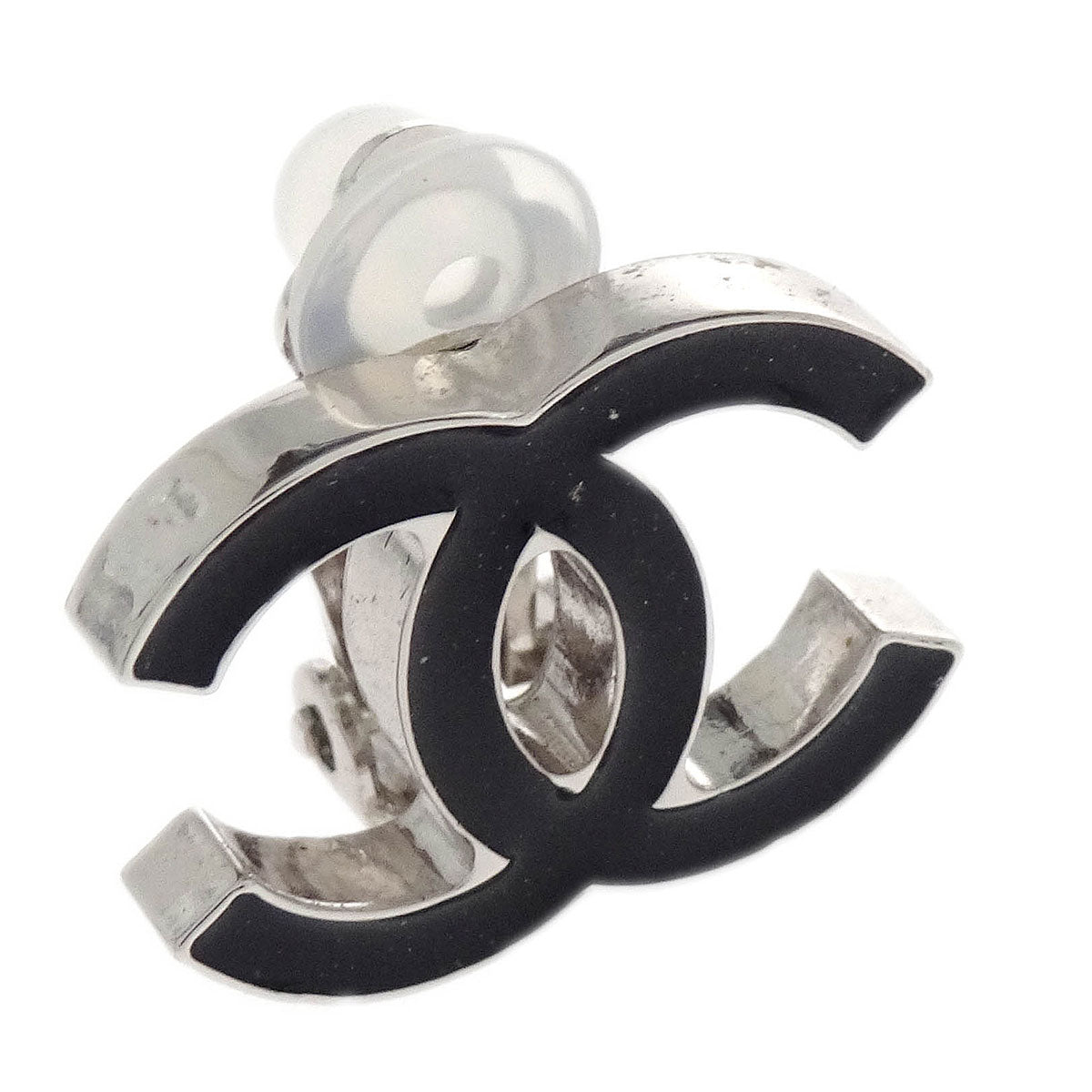 Chanel Silver CC Earrings Clip-On 04A