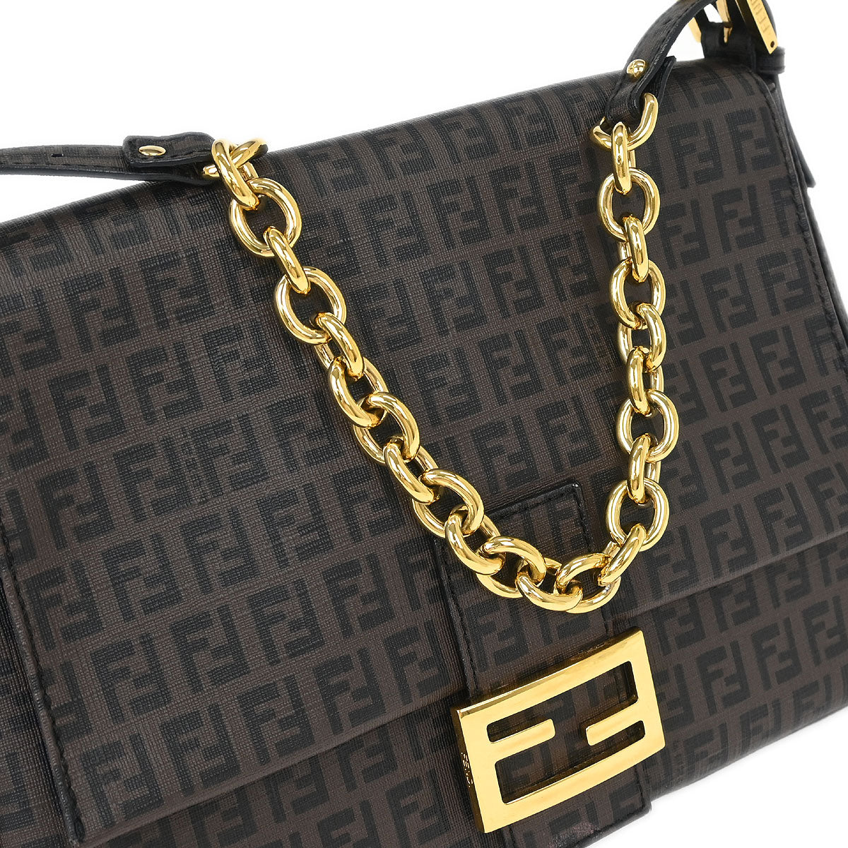 Fendi Brown Zucchino Mamma Baguette Handbag