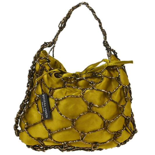 Bottega Veneta Yellow Satin Handbag