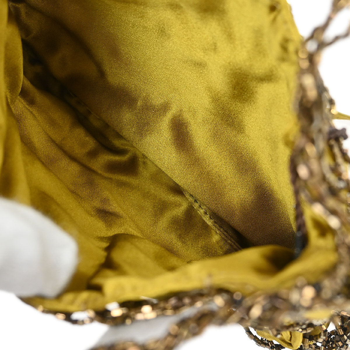Bottega Veneta Yellow Satin Handbag