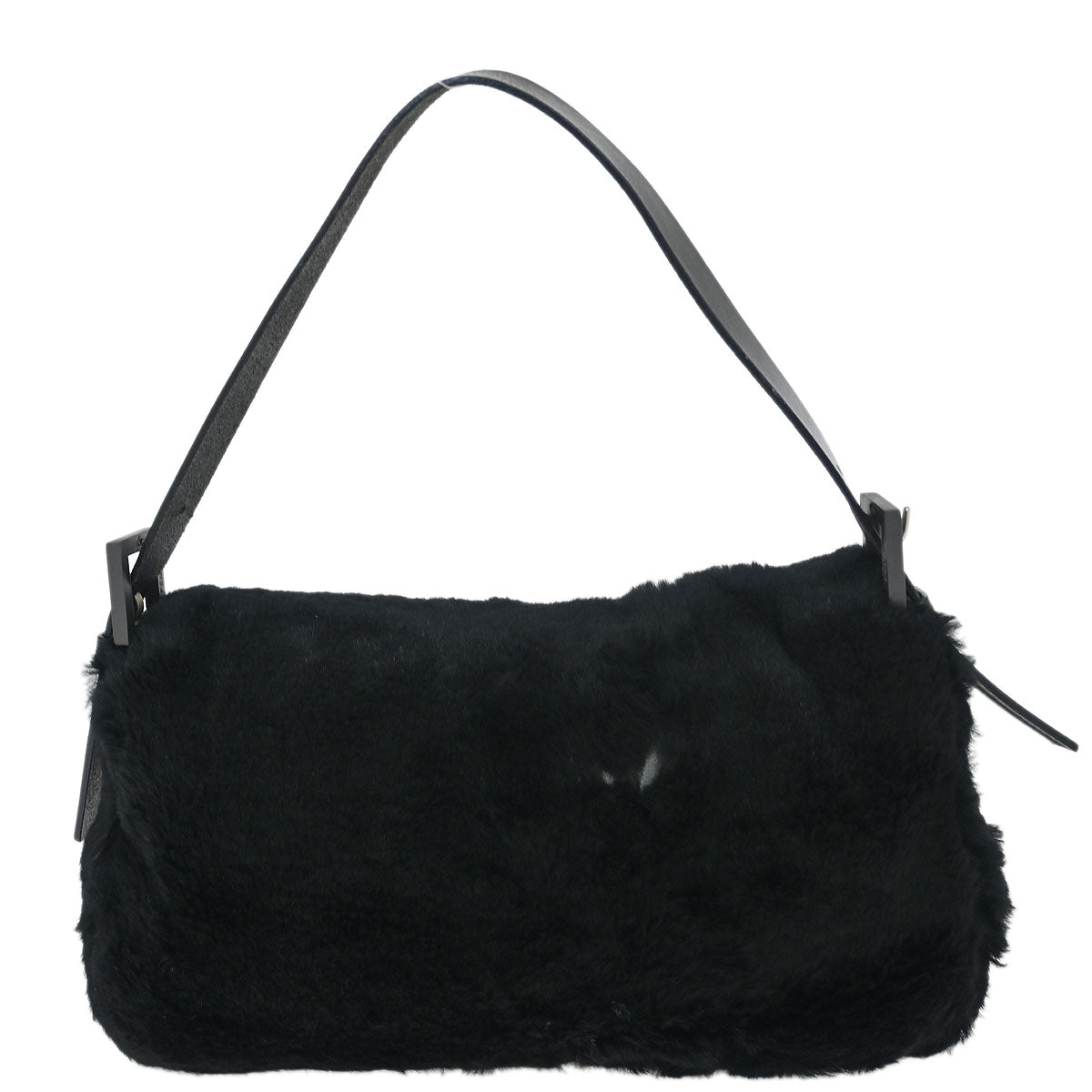 Fendi * Black Lapin Fur Baguette Handbag