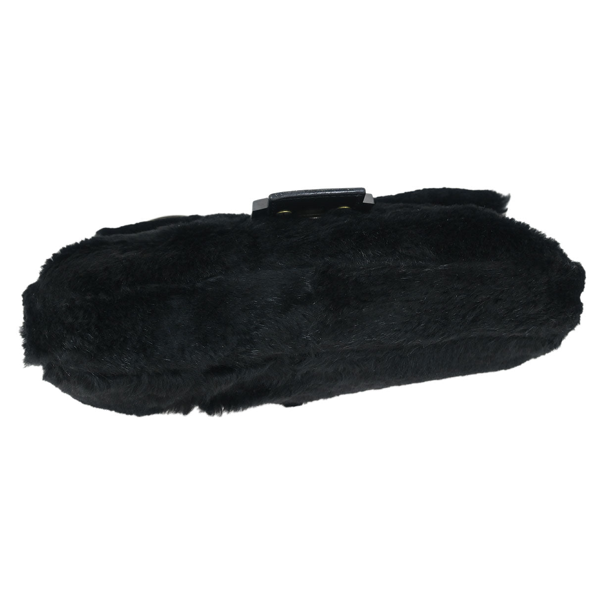 Fendi * Black Lapin Fur Baguette Handbag