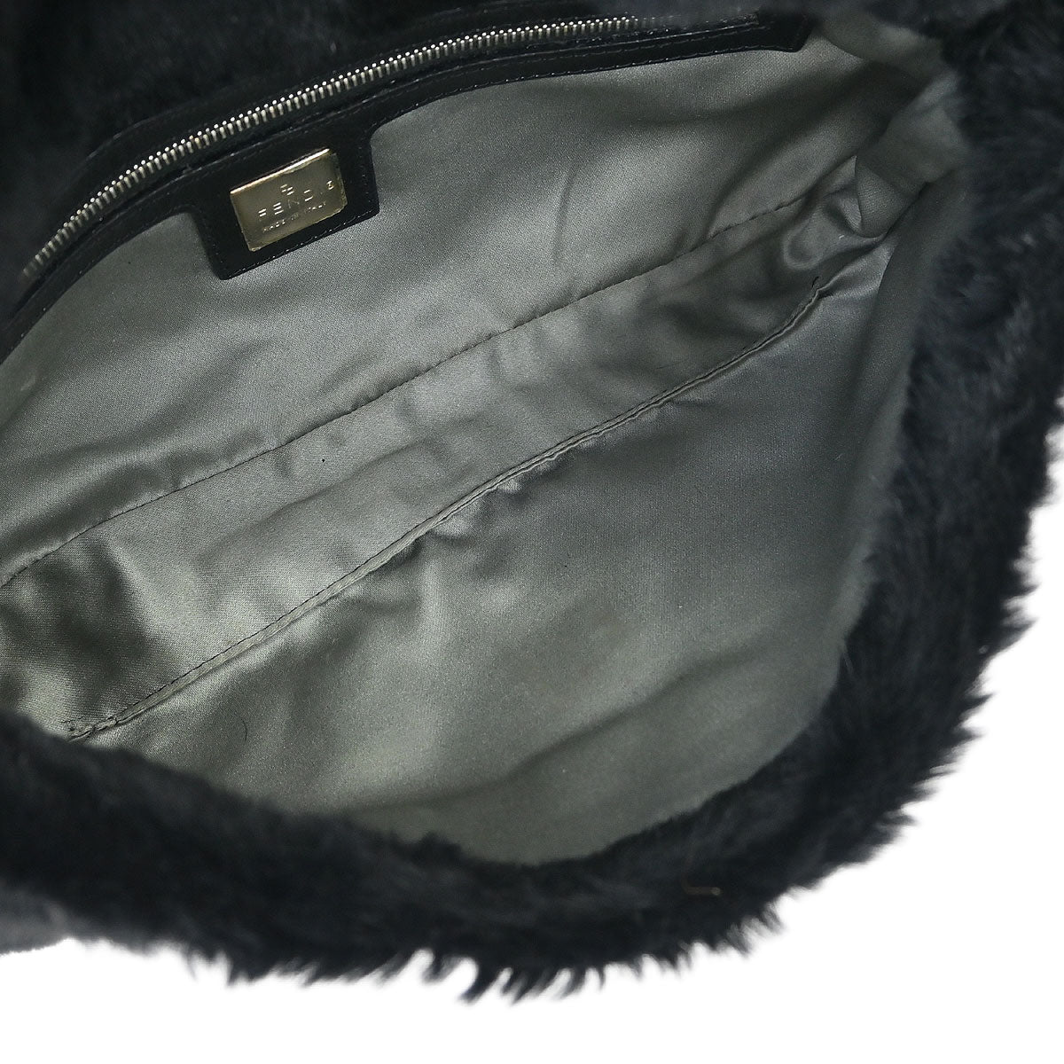 Fendi * Black Lapin Fur Baguette Handbag