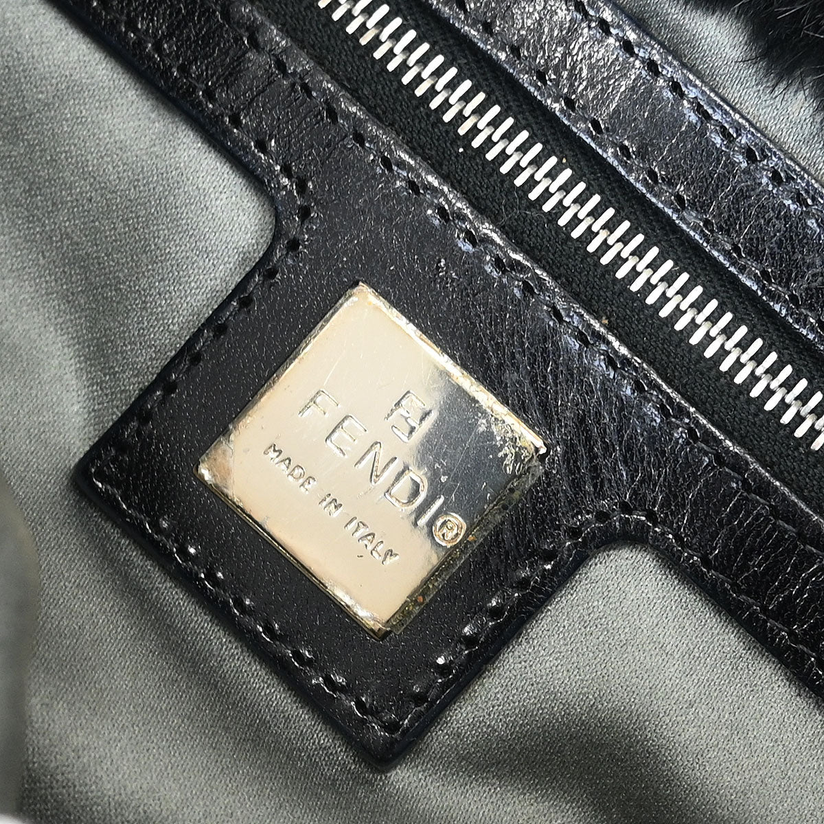 Fendi * Black Lapin Fur Baguette Handbag