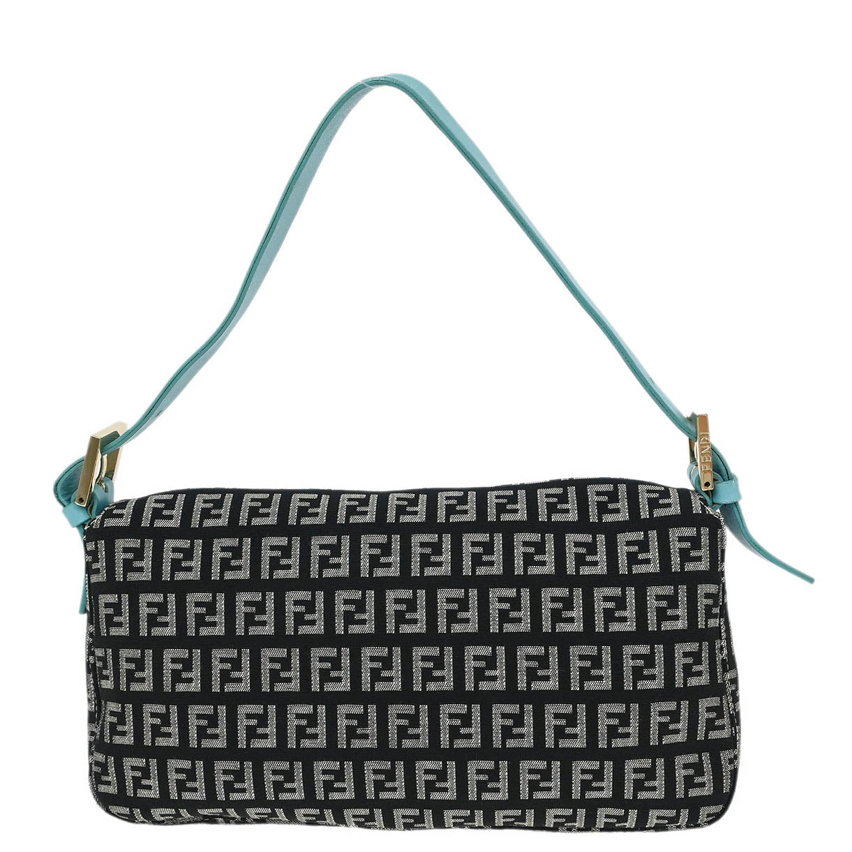 Fendi Black Zucchino Baguette Handbag