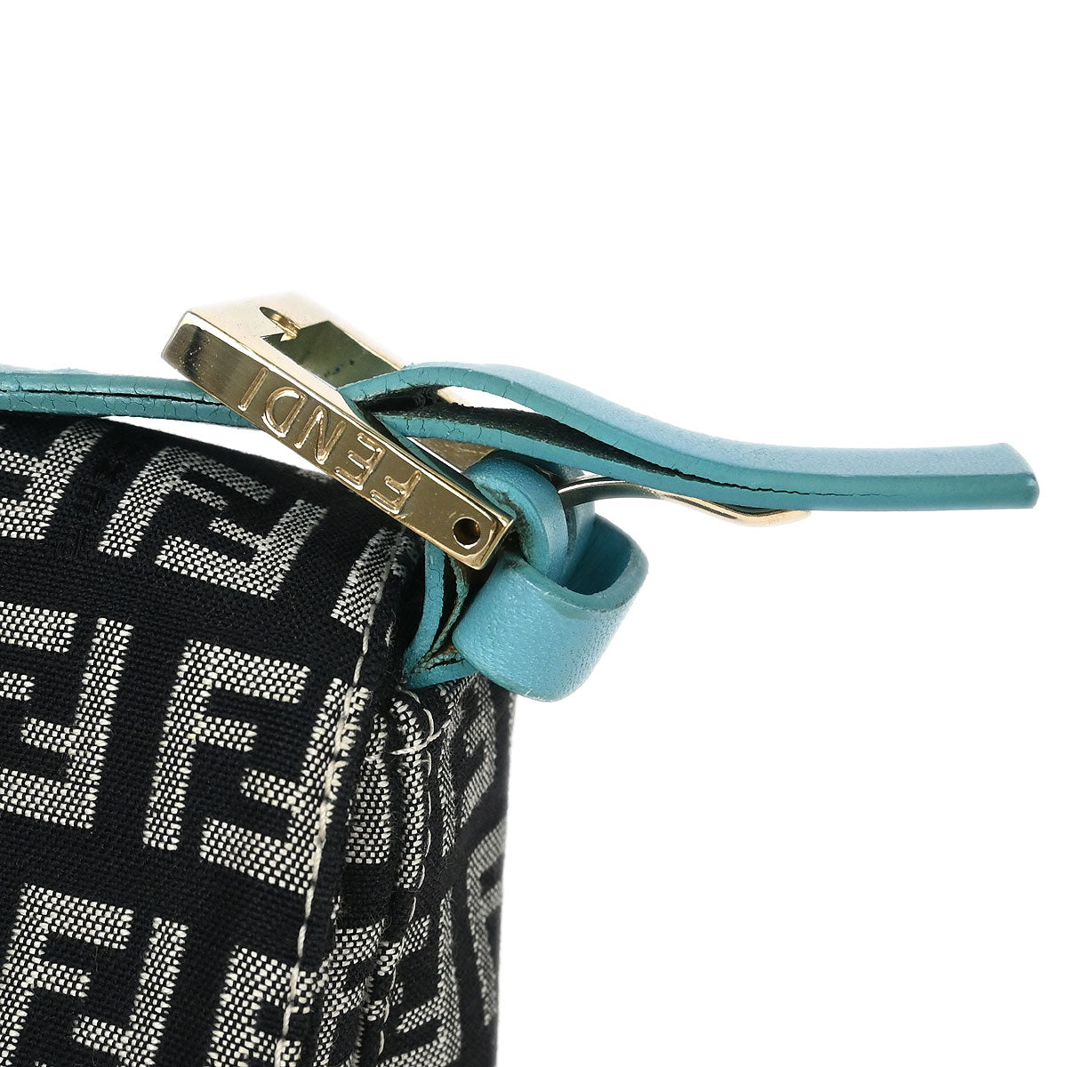 Fendi Black Zucchino Baguette Handbag