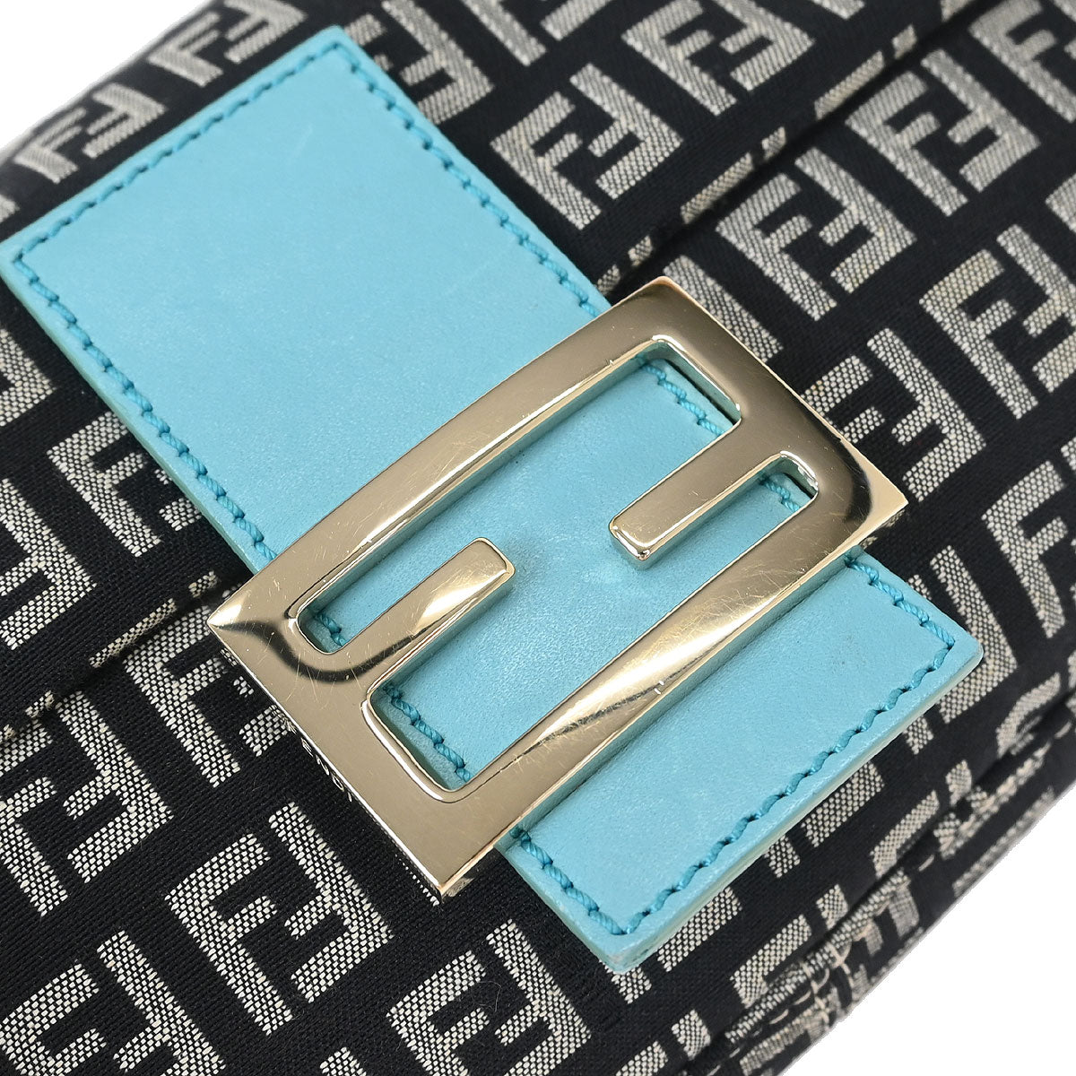 Fendi Black Zucchino Baguette Handbag