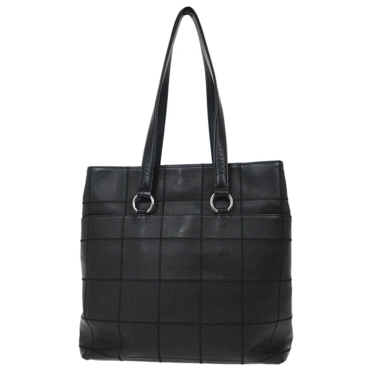 Chanel 2005-2006 Black Calfskin Choco Bar Tote Handbag
