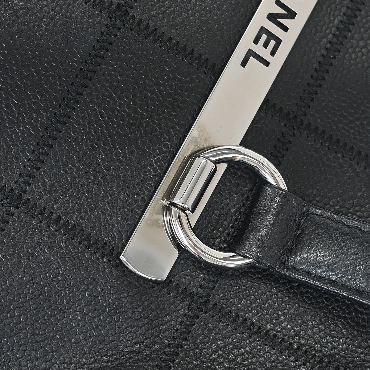 Chanel 2005-2006 Black Calfskin Choco Bar Tote Handbag