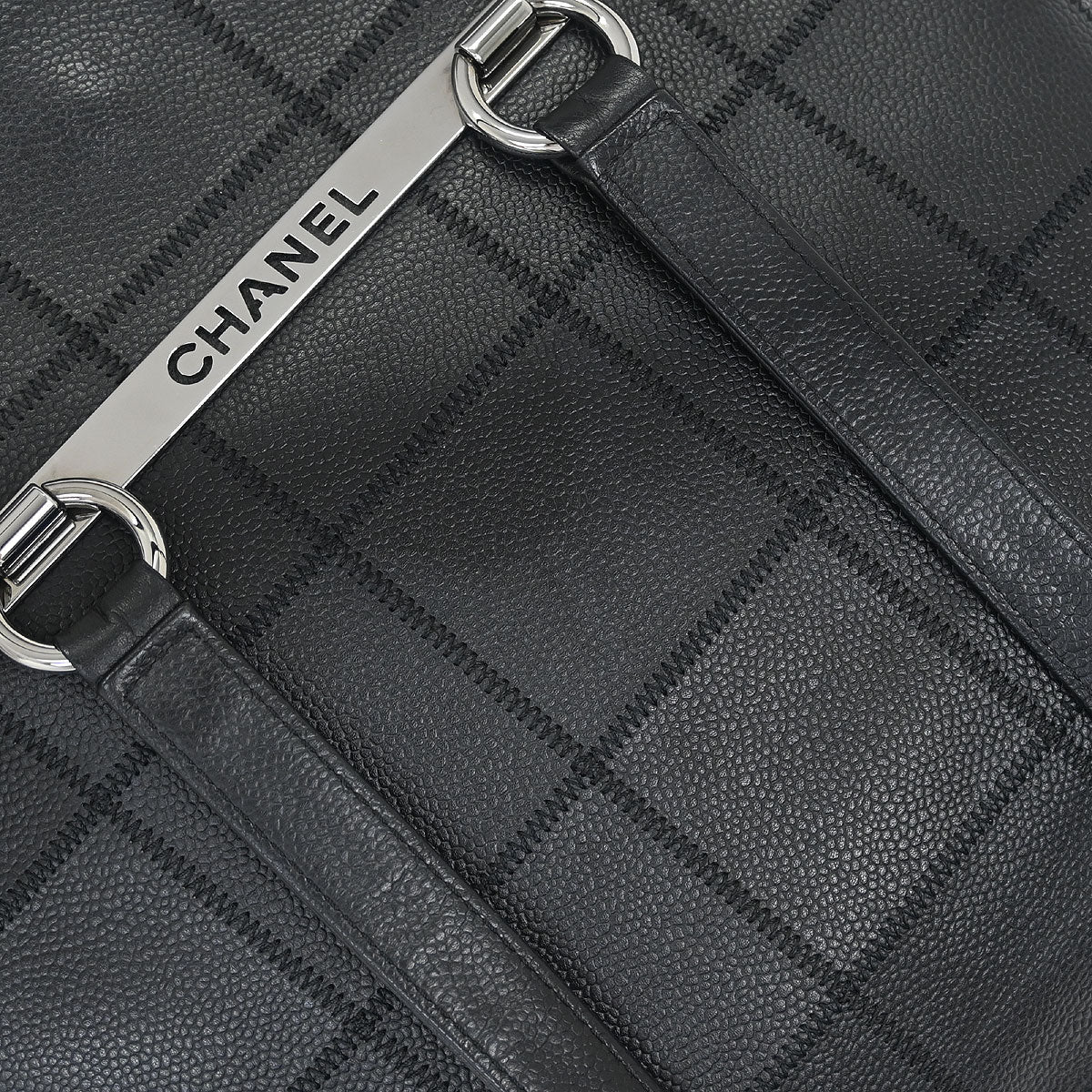 Chanel 2005-2006 Black Calfskin Choco Bar Tote Handbag