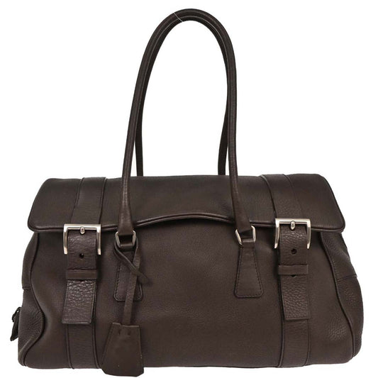 Prada Dark Brown Leather Handbag