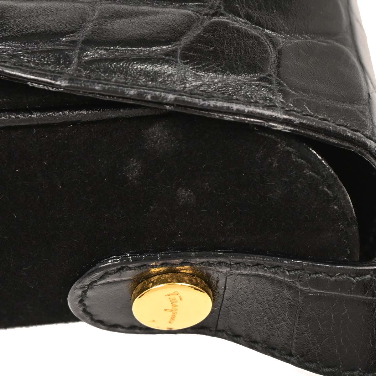 Salvatore Ferragamo Black Gancini Shoulder Bag