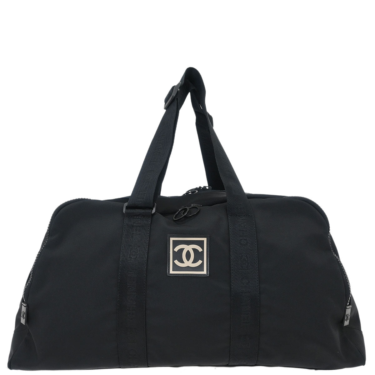 Chanel Black Nylon Sport Line Duffle Gym Handbag