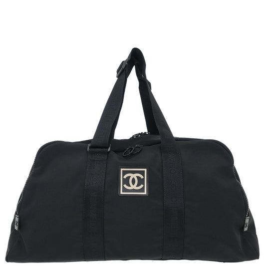 Chanel Black Nylon Sport Line Duffle Gym Handbag