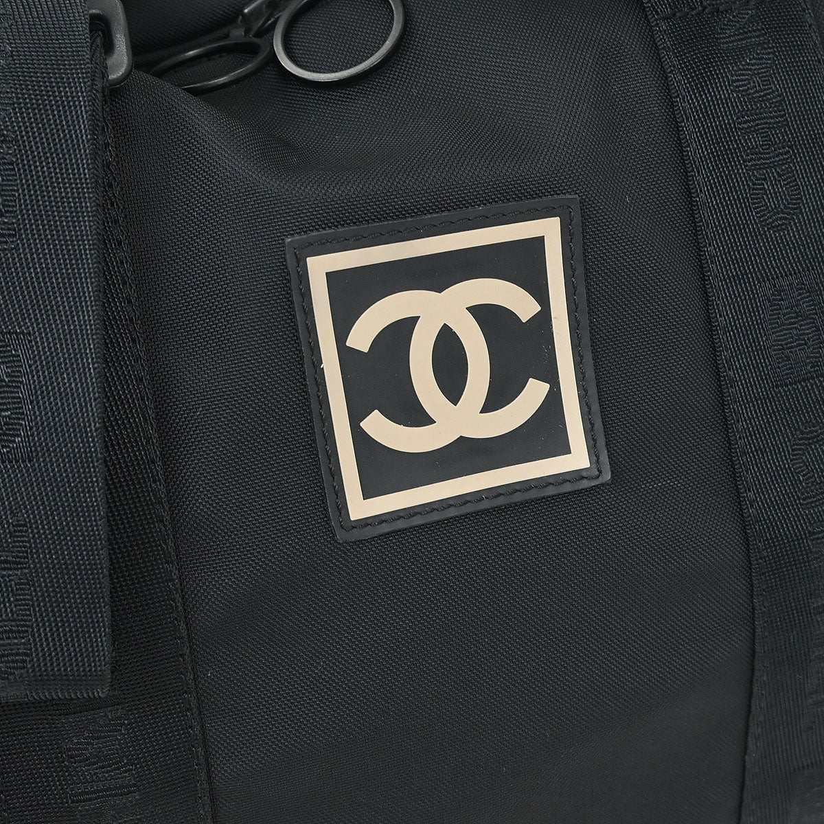 Chanel Black Nylon Sport Line Duffle Gym Handbag