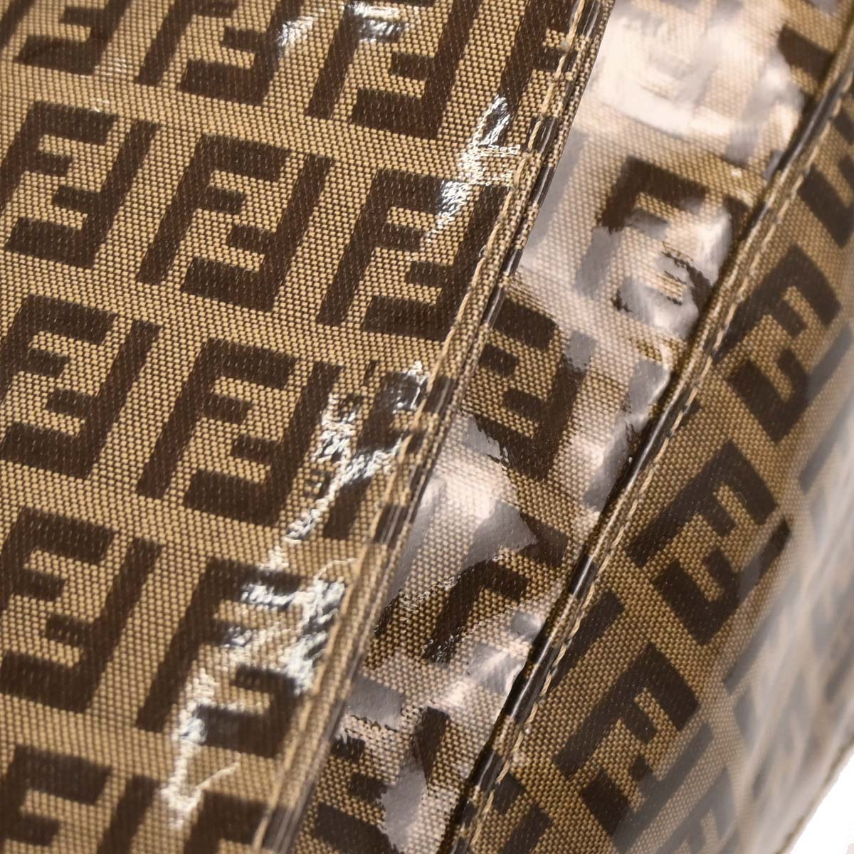 Fendi Brown PVC Zucchino Mamma Baguette Handbag