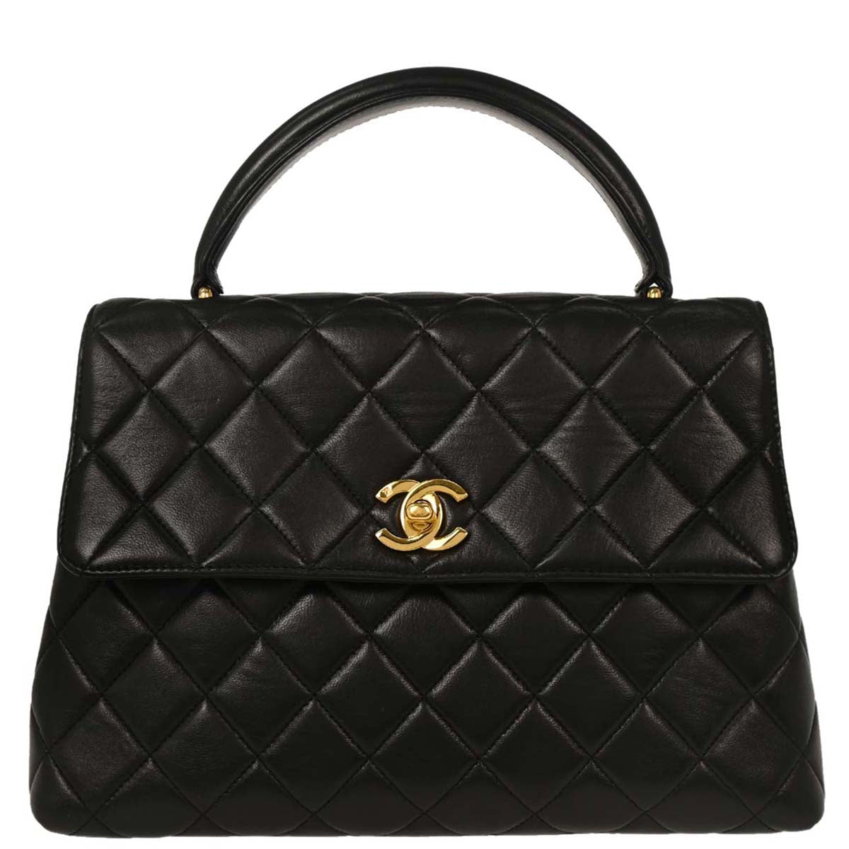 Chanel 1996-1997 Black Lambskin Kelly Handbag