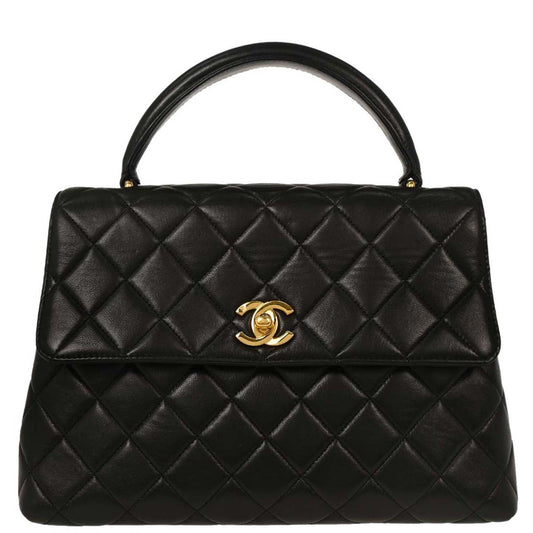 Chanel 1996-1997 Black Lambskin Kelly Handbag