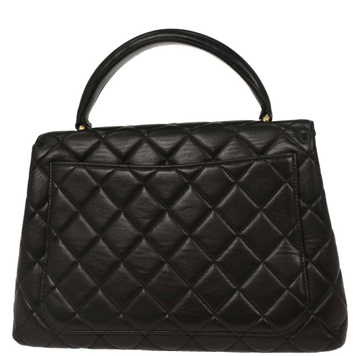 Chanel 1996-1997 Black Lambskin Kelly Handbag