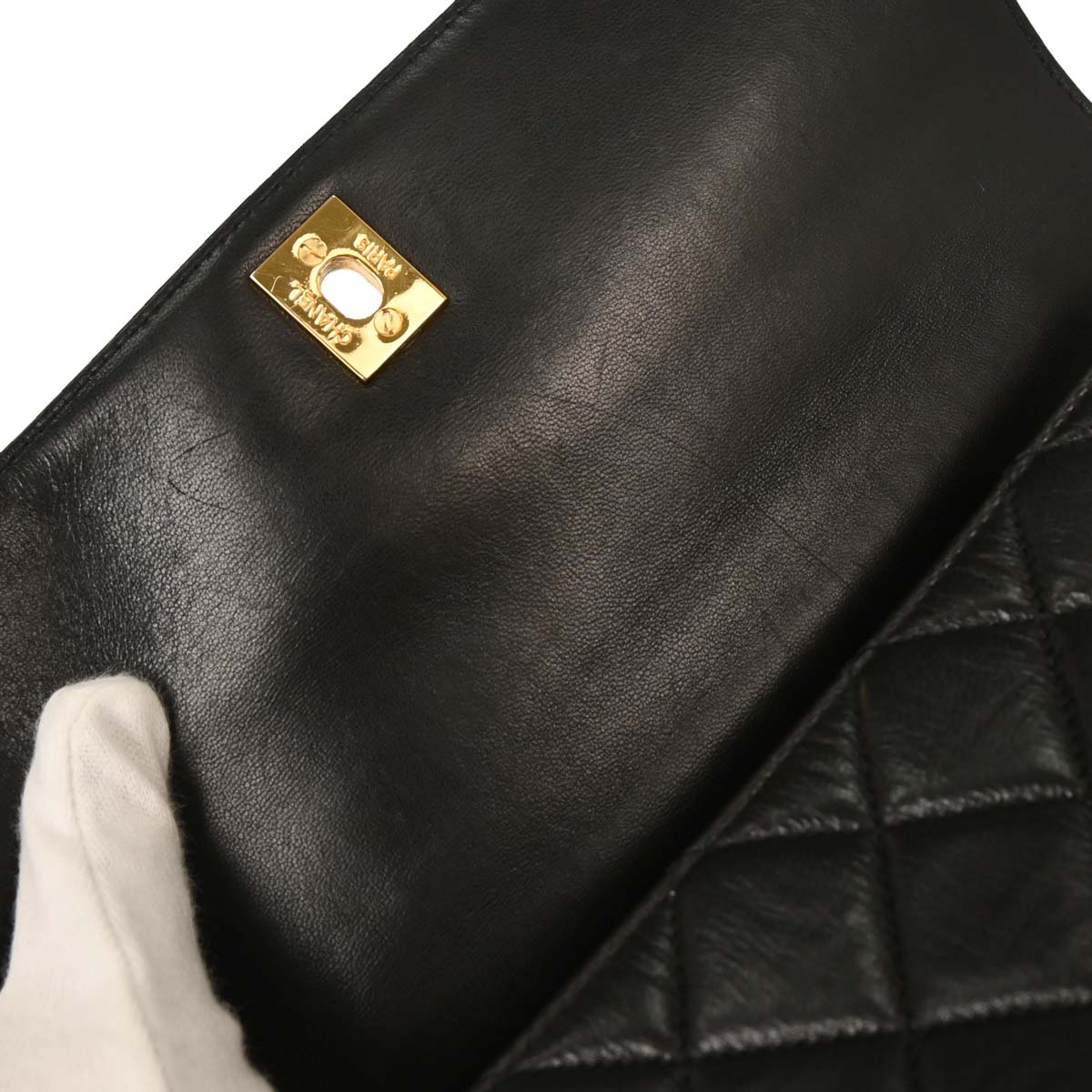 Chanel 1996-1997 Black Lambskin Kelly Handbag