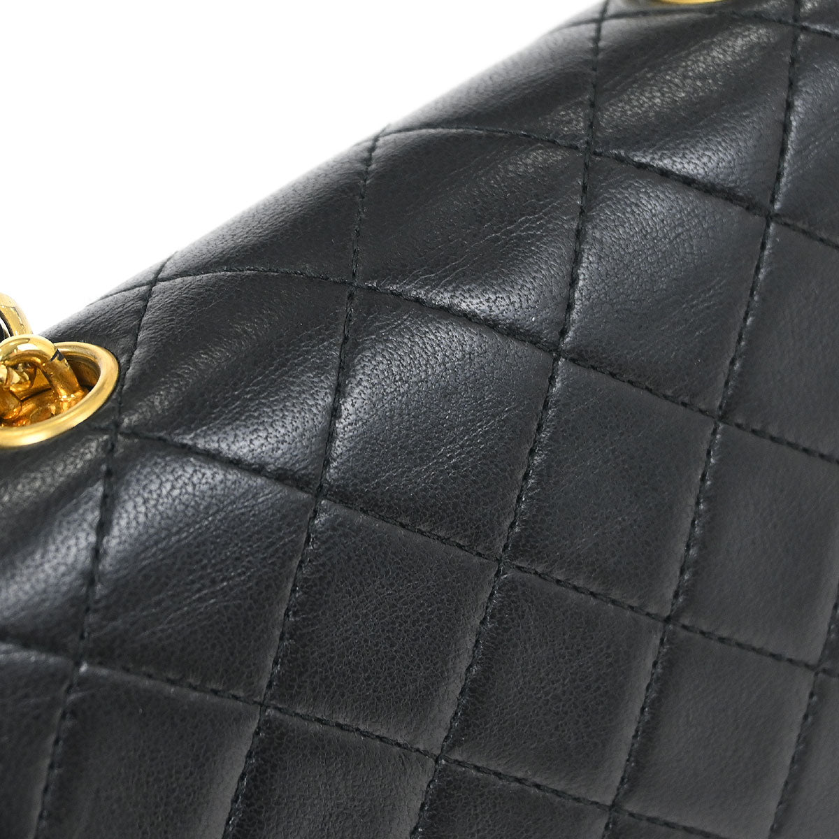 Chanel 1989-1991 Black Lambskin Shoulder Bag