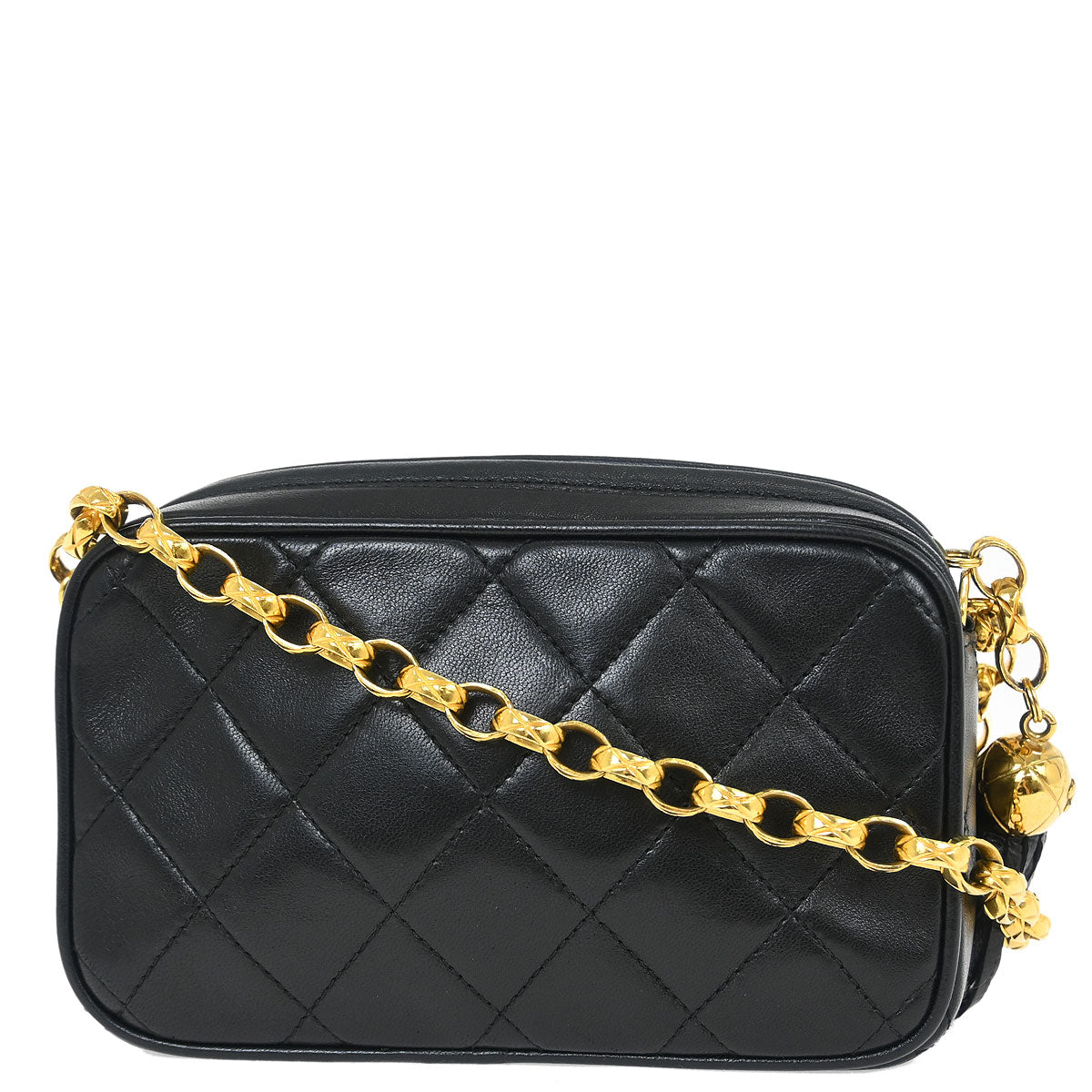 Chanel 1991-1994 Black Lambskin Camera Bag Mini