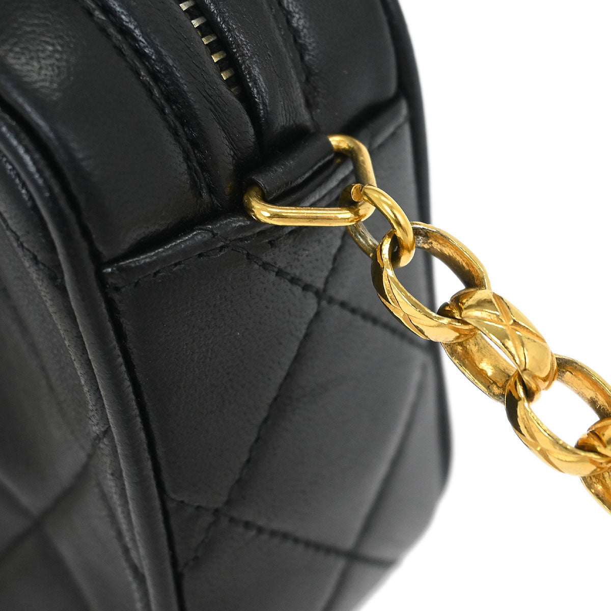 Chanel 1991-1994 Black Lambskin Camera Bag Mini
