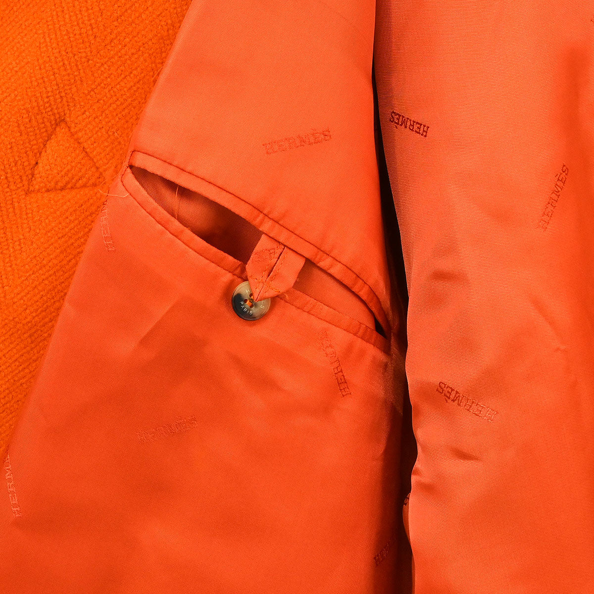Hermes Duffel Coat Orange #52
