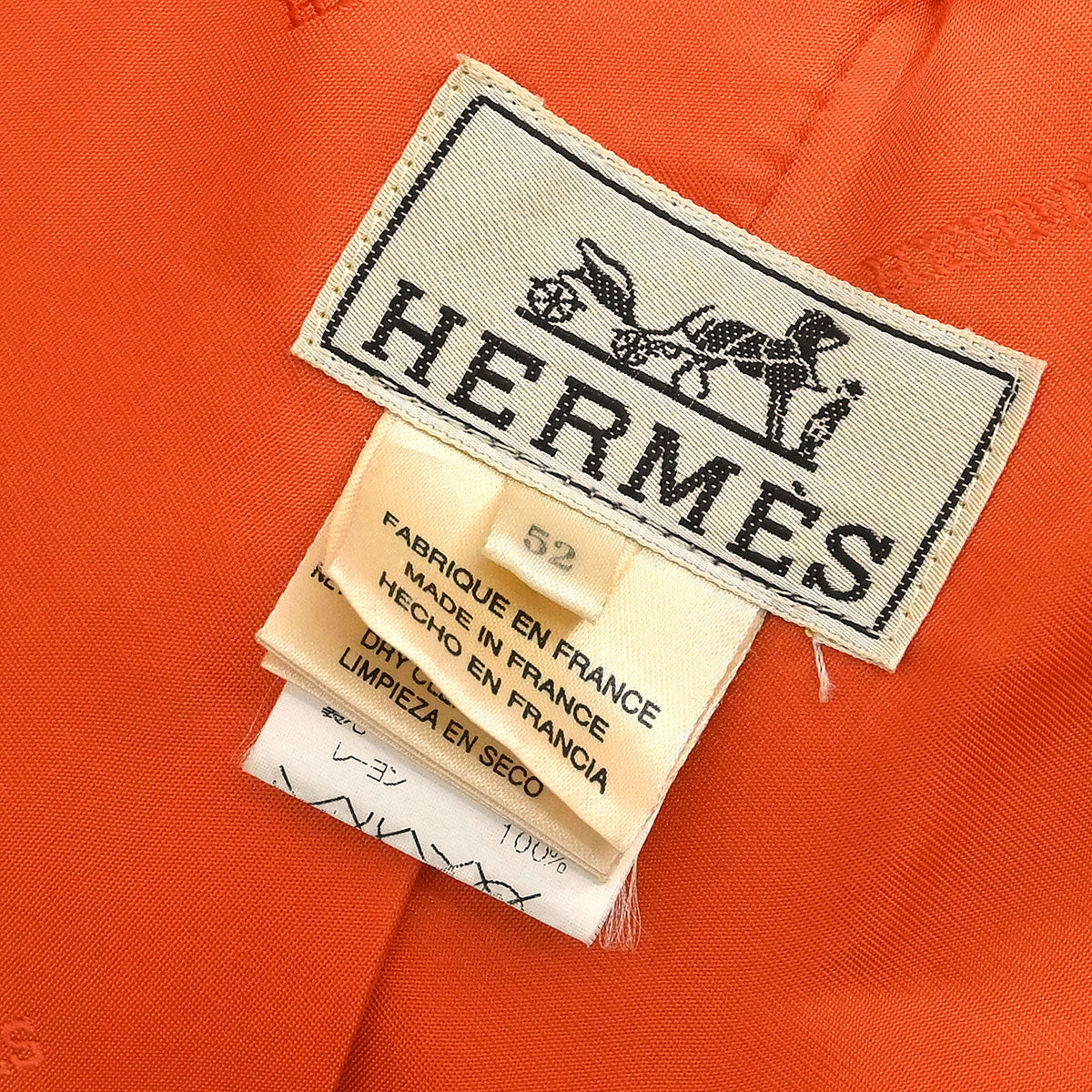 Hermes Duffel Coat Orange #52