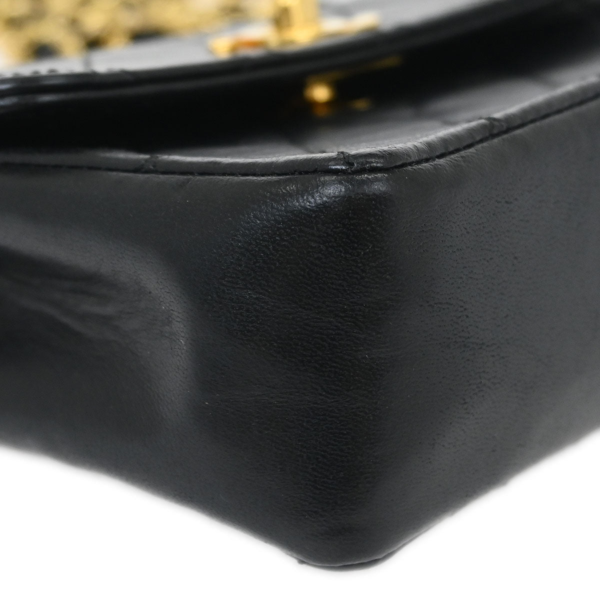 Chanel 1989-1991 Black Lambskin Shoulder Bag