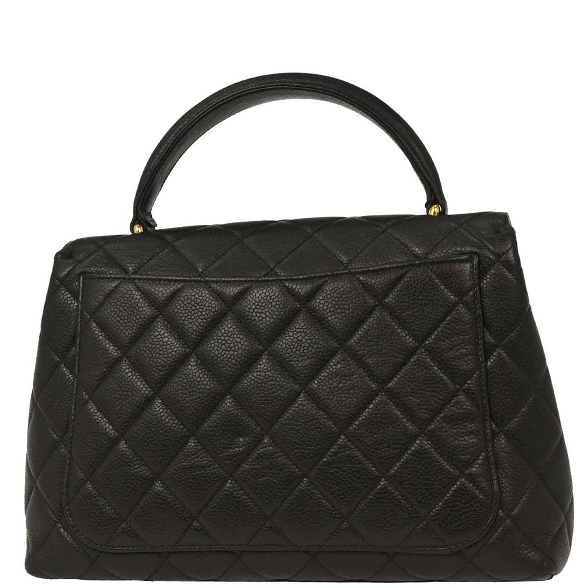 Chanel 1996-1997 Black Caviar Kelly Handbag