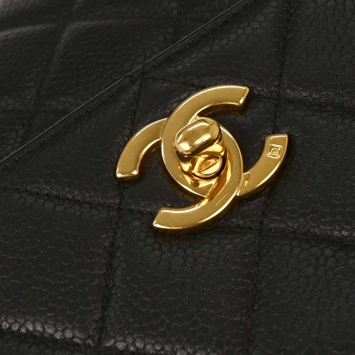 Chanel 1996-1997 Black Caviar Kelly Handbag
