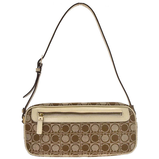 Salvatore Ferragamo Beige Canvas Handbag